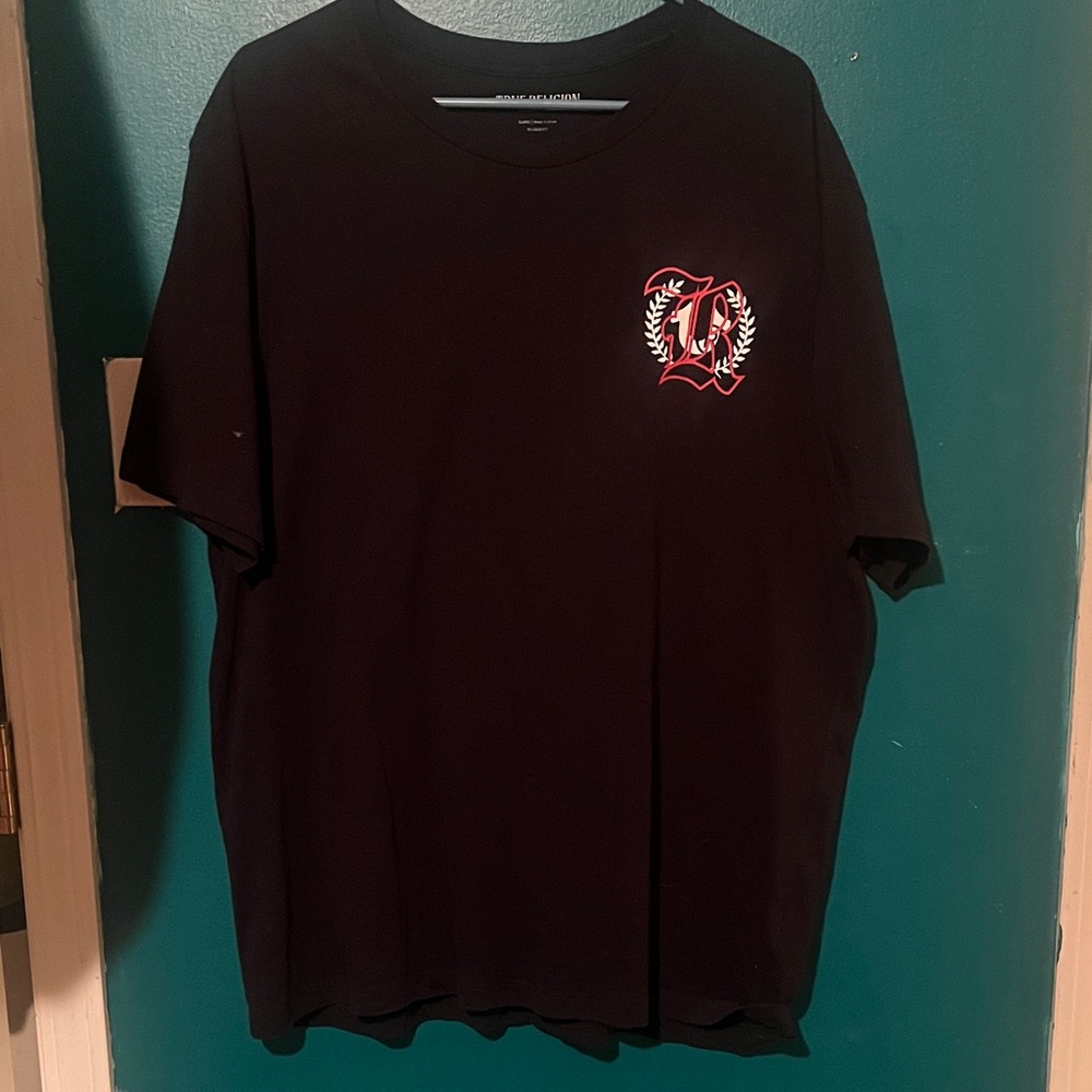 True Religion Black Tee with Red Graphic